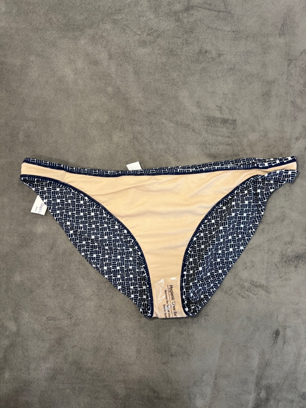 GapBody Navy Geo-Print Rouched Bikini Bottom XL - Picture 5 of 9